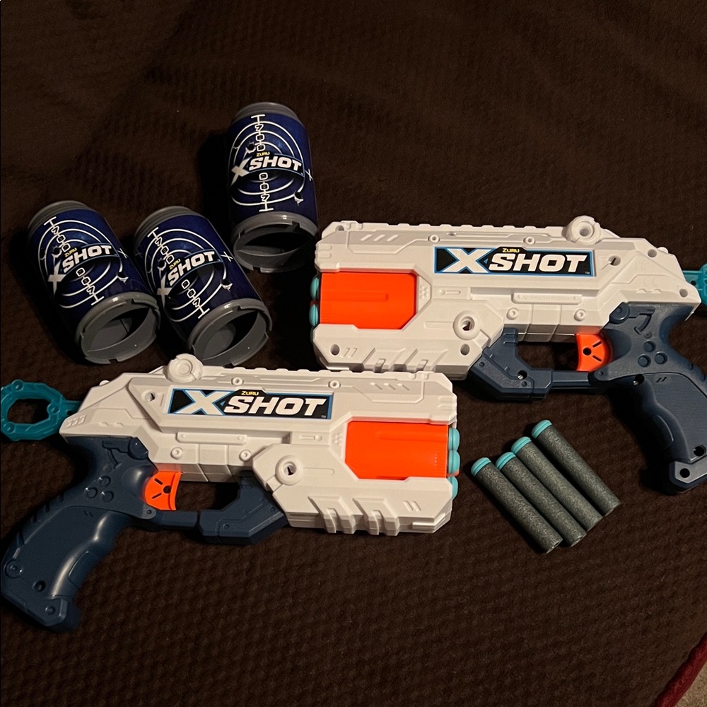 ZURU X-Shot Kids Toy Blaster Set - White, Orange and Blue